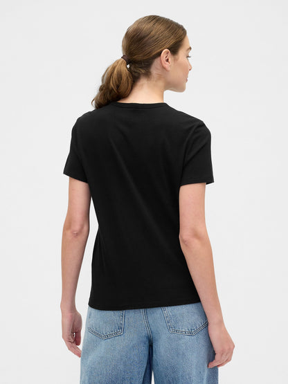 Siyah 2'li Bisiklet Yaka T-shirt