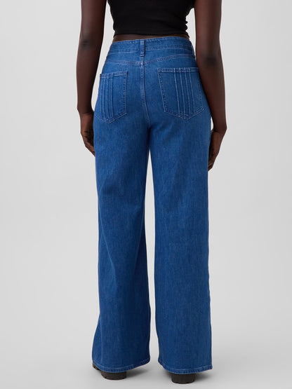 Mavi Gap × Hfr High Rise Pintuck Stride Wide-leg Jean Pantolon By Atelier Ndigo