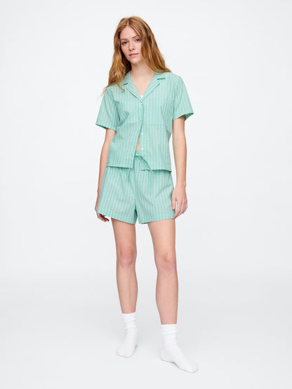 Yeşil Poplin Pijama Üstü