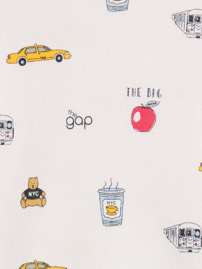 Beyaz Organik Brushed Pamuk Gap Nyc Pijama Takımı