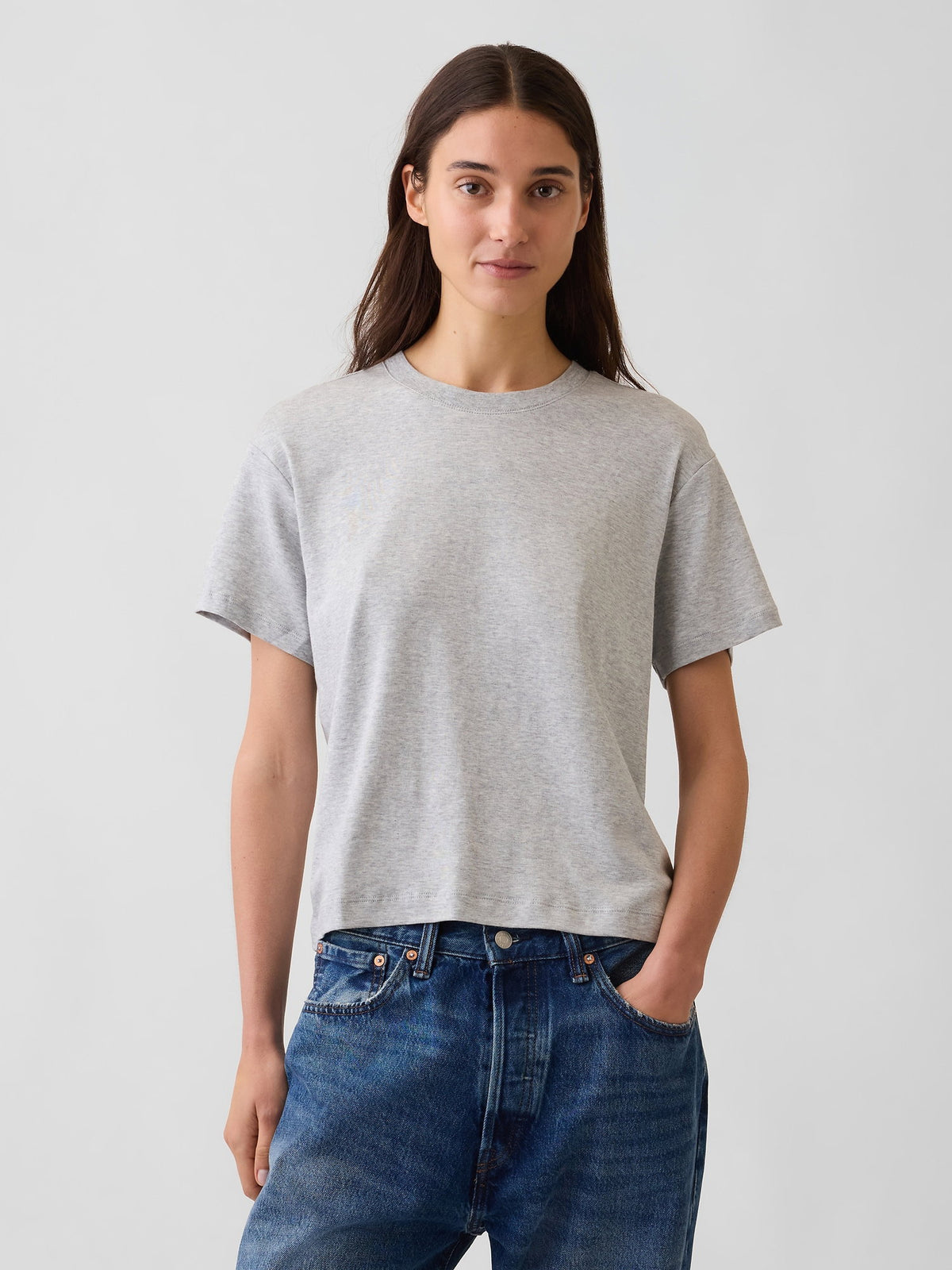 Lacivert Supima® Pamuk Relaxed T-shirt