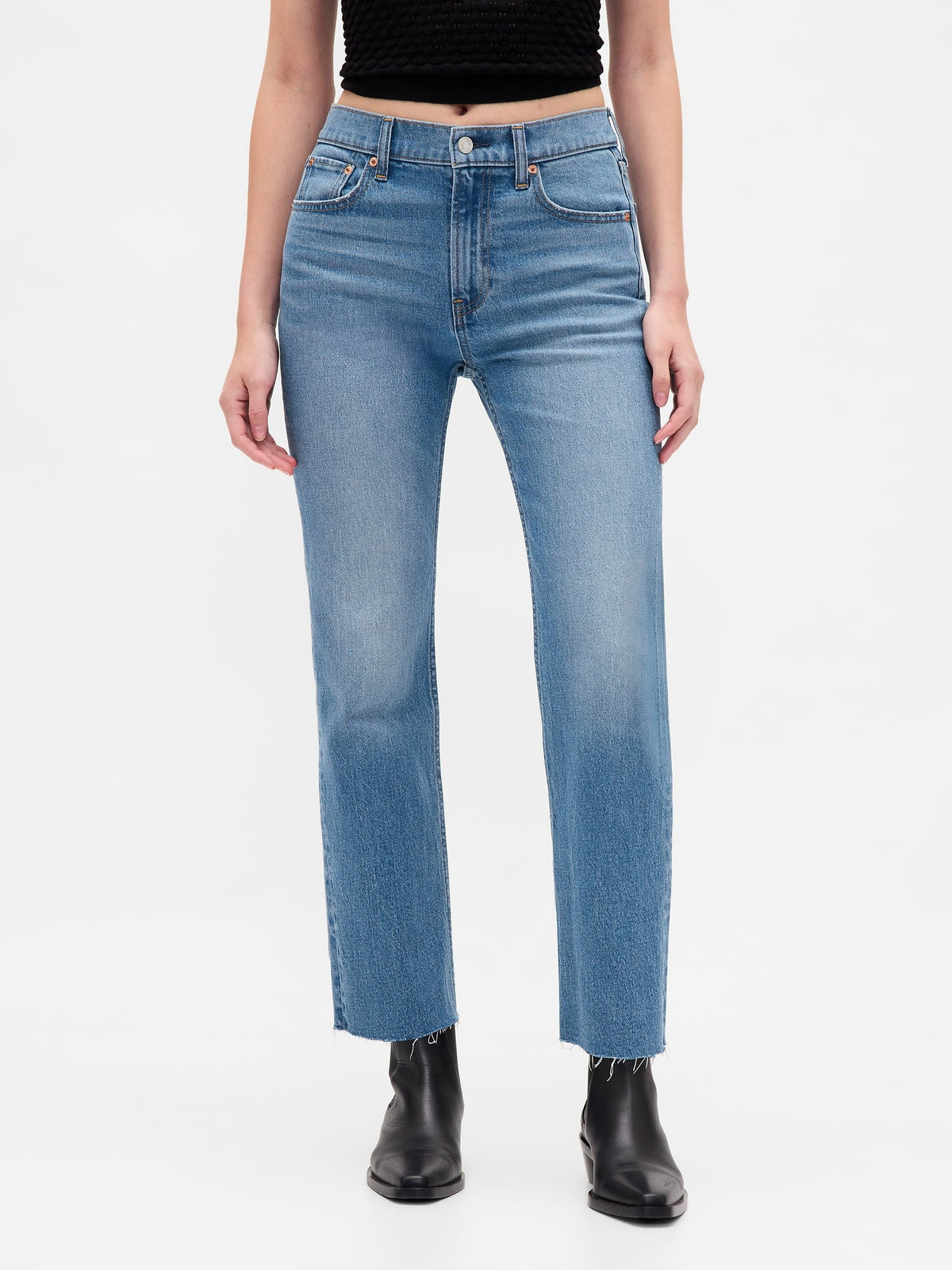 Mavi High Rise ’90s Slim Straight Crop Jean Pantolon
