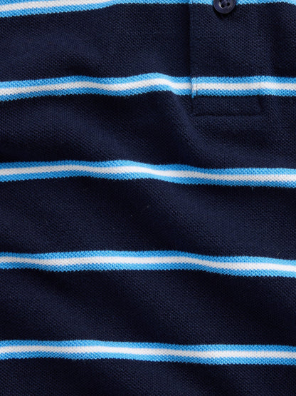 Lacivert Relaxed Pique Polo T-shirt