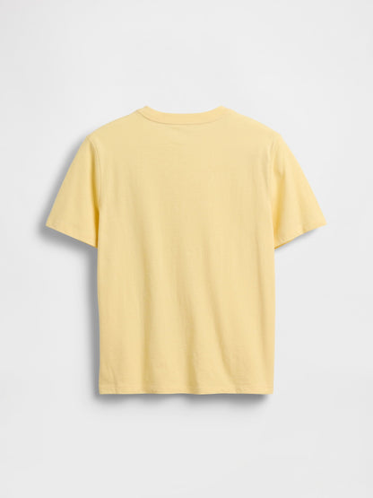 Sarı Grafik Baskılı T-shirt