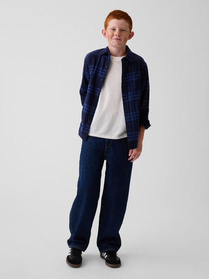 Koyu Mavi Baggy Jean Pantolon