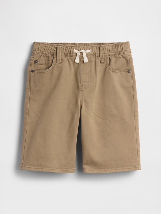 Bej Kids Pull-on Loose Denim Şortlar