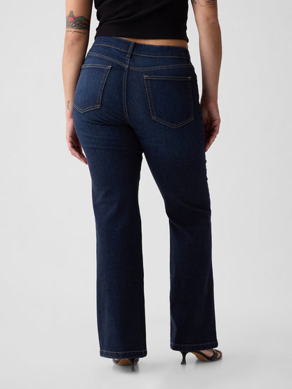 Koyu Mavi High Rise '70s Flare Jean Pantolon