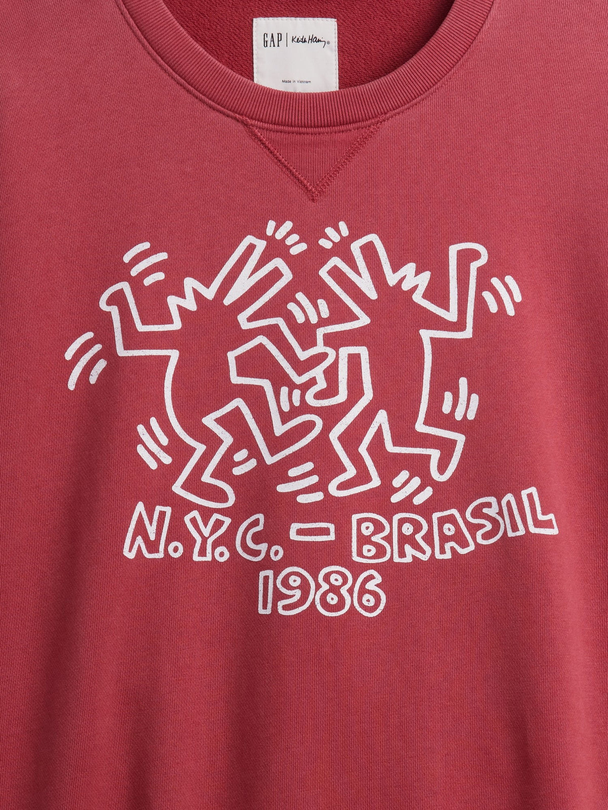 Koyu Kırmızı Keith Haring Heavyweight Logo Sweatshirt