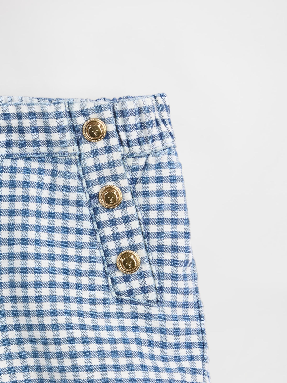 Mavi Sailor Gingham Denim Pull-on Şort