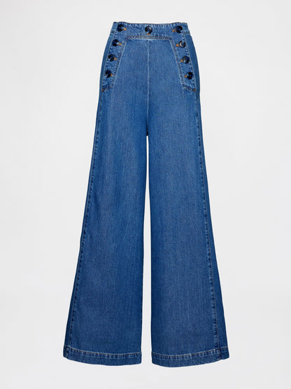 Açık Mavi Gapstudio High Rise Sailor Jean Pantolon
