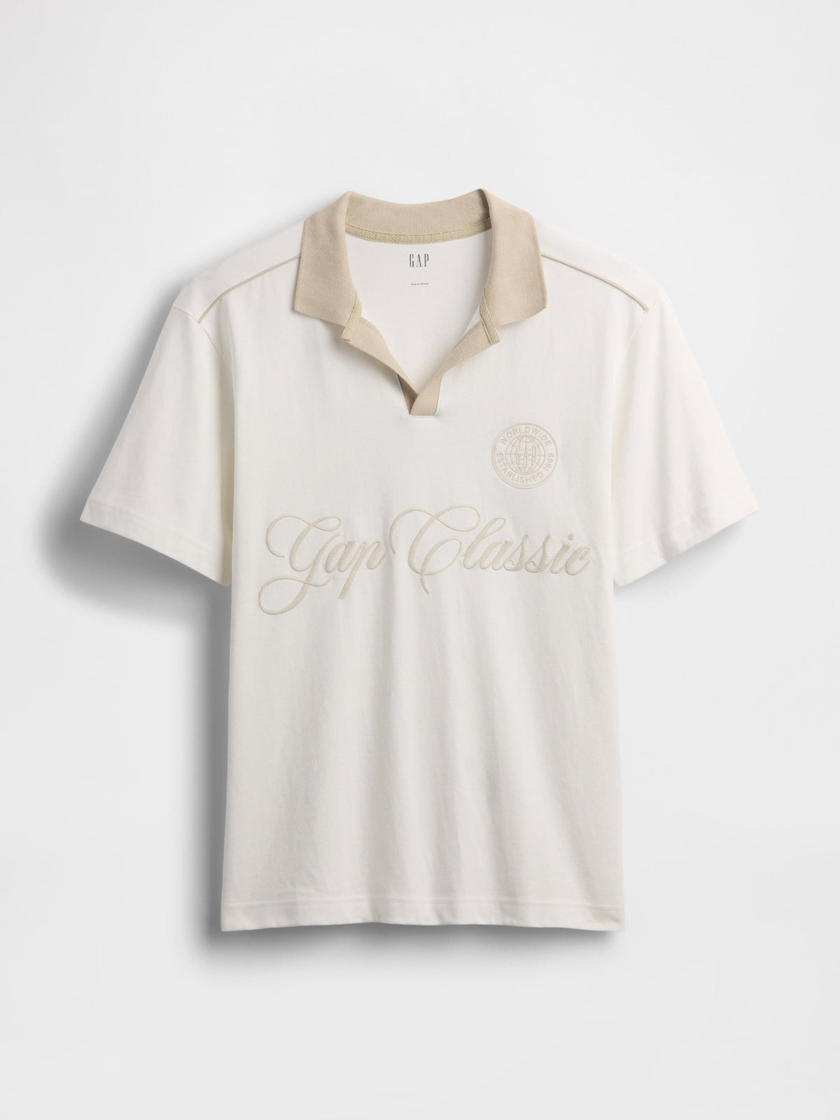Beyaz Relaxed Gap Logo Rugby Polo T-shirt