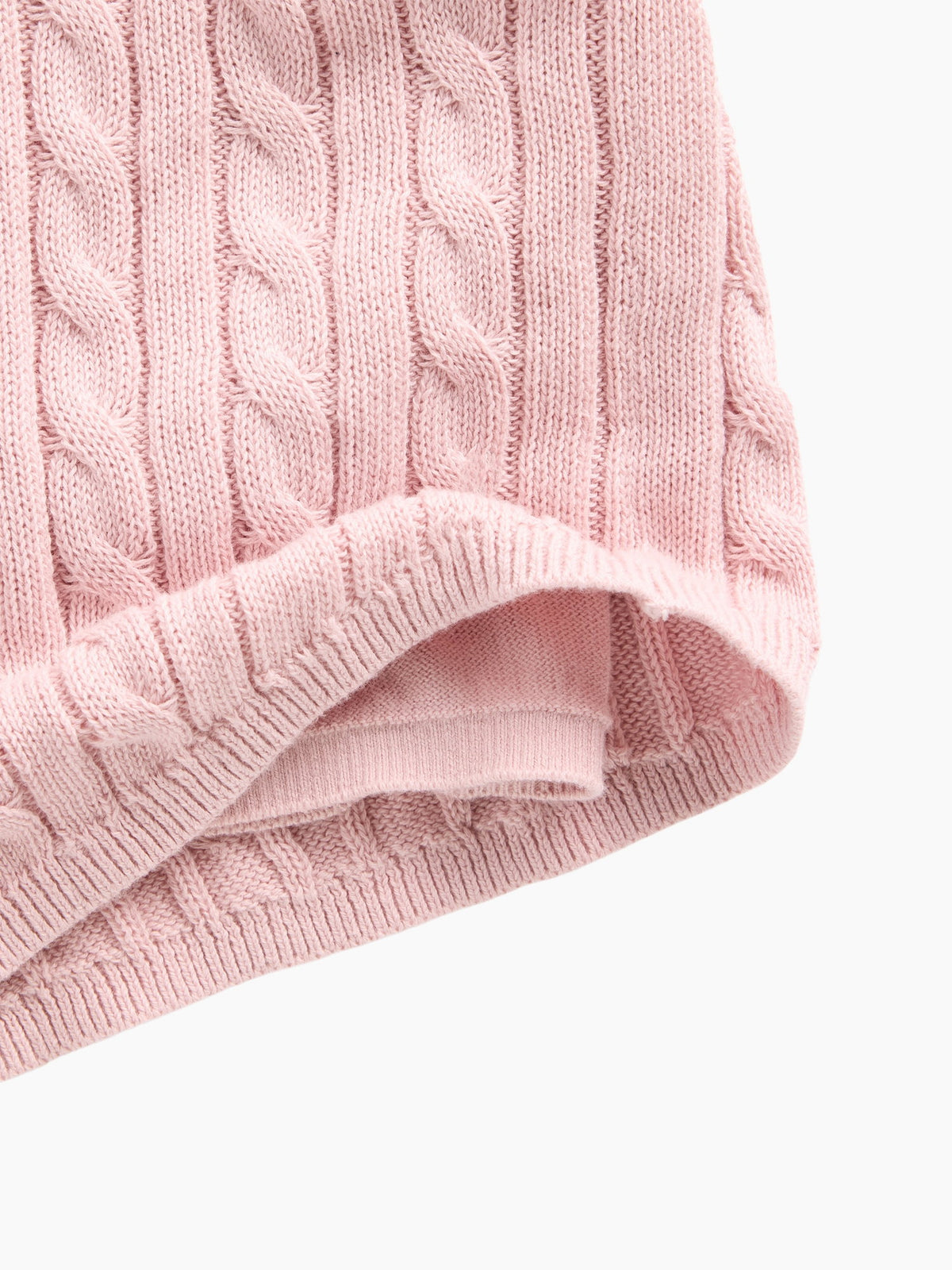 Pembe Kids %100 Pamuk Cable Örgü Kazak Etek