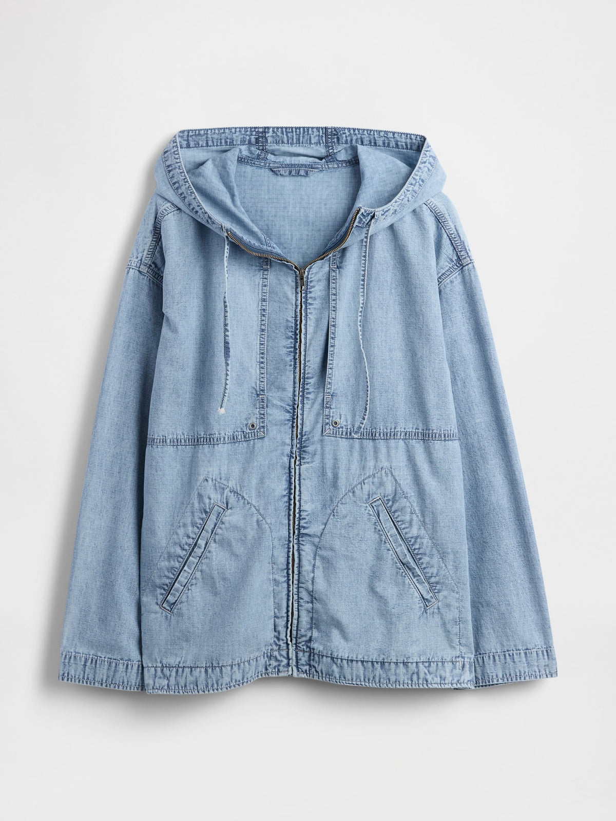 Mavi Denim Ripstop Oversized Anorak Fermuarlı Ceket