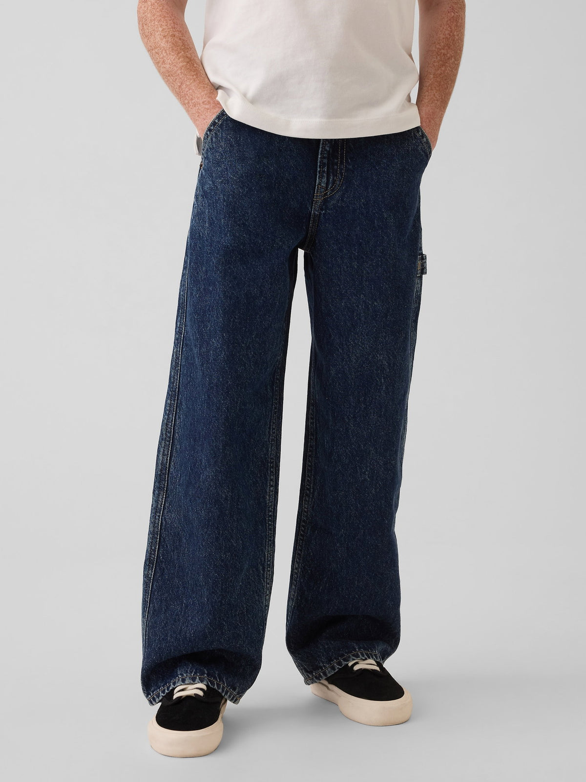 Koyu Mavi Baggy Carpenter Jean Pantolon