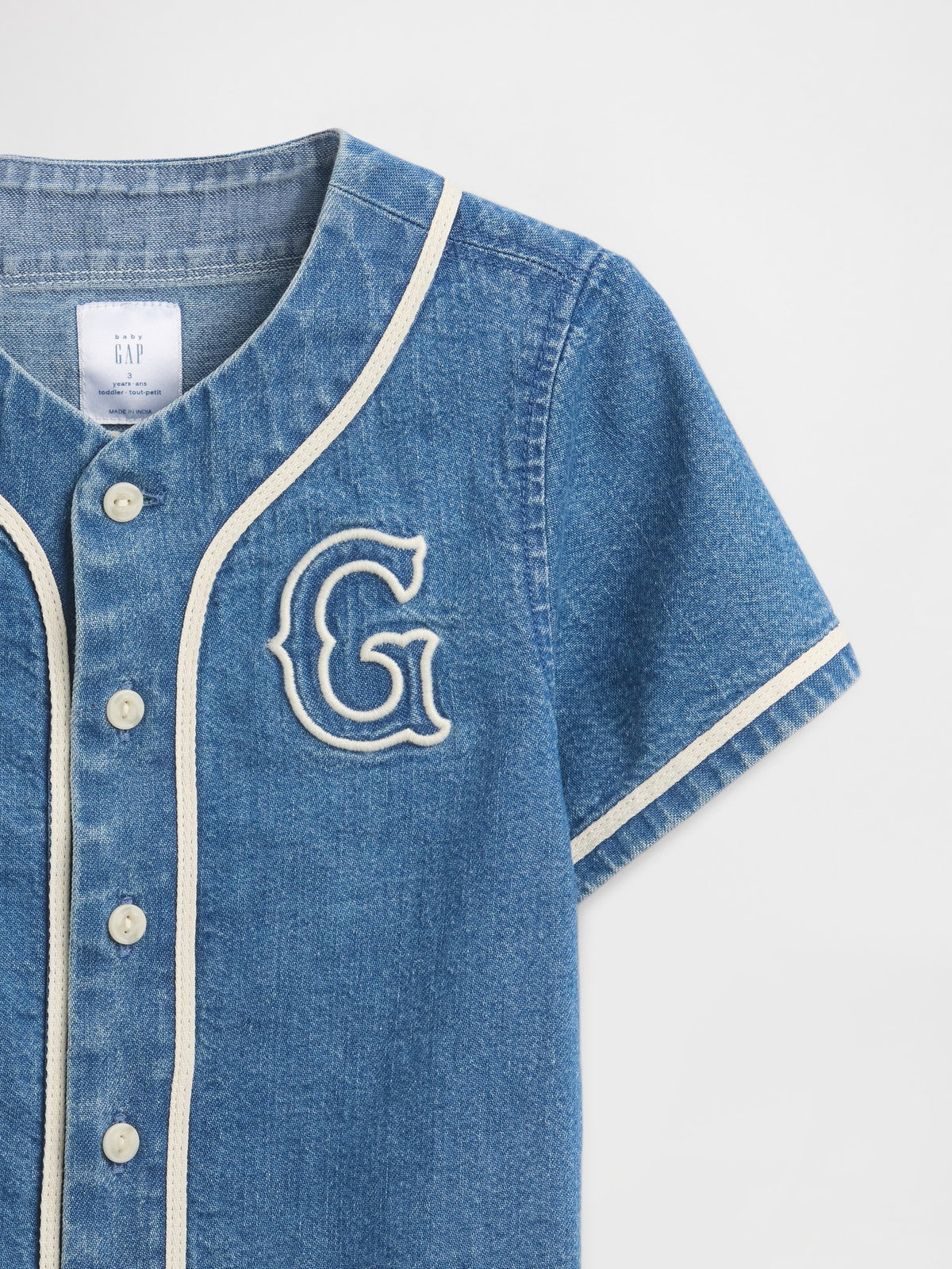 Mavi Denim Varsity Logo Beyzbol Gömlek
