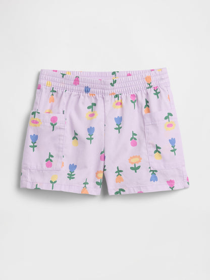 Lila Pull-on Keten Karışımlı Şort