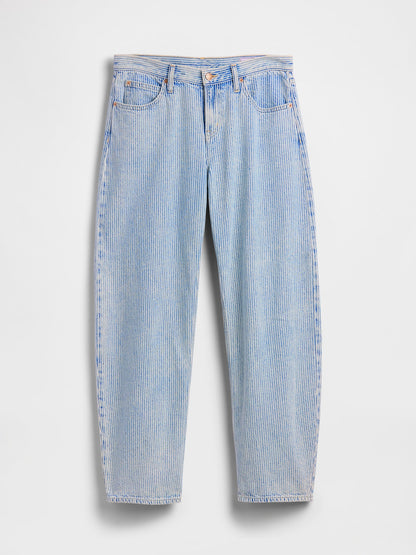 Açık Mavi Low Rise Ultrasoft Barrel Jean Pantolon