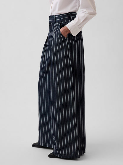Koyu Mavi Gap × Hfr Extra High Rise Çizgili Denim Pantolon By Latouché