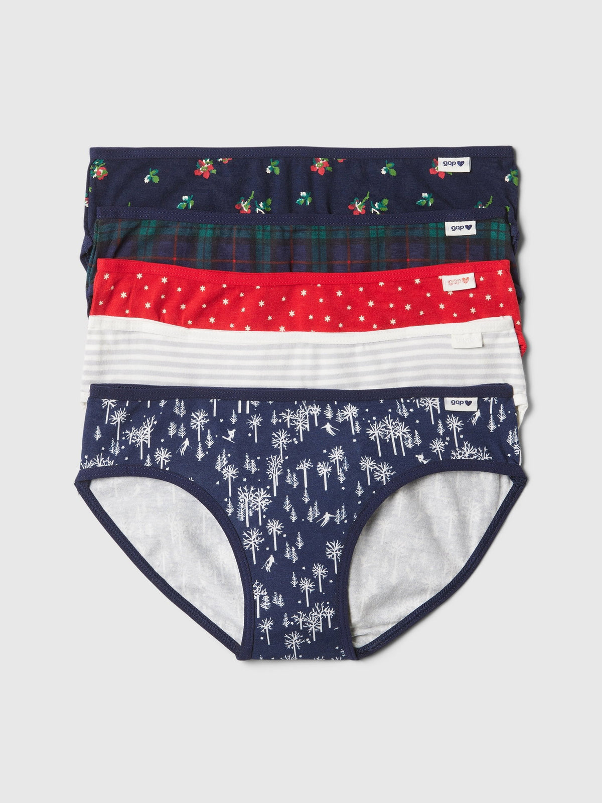 Lacivert Desenli 5'li Bikini Külot Seti