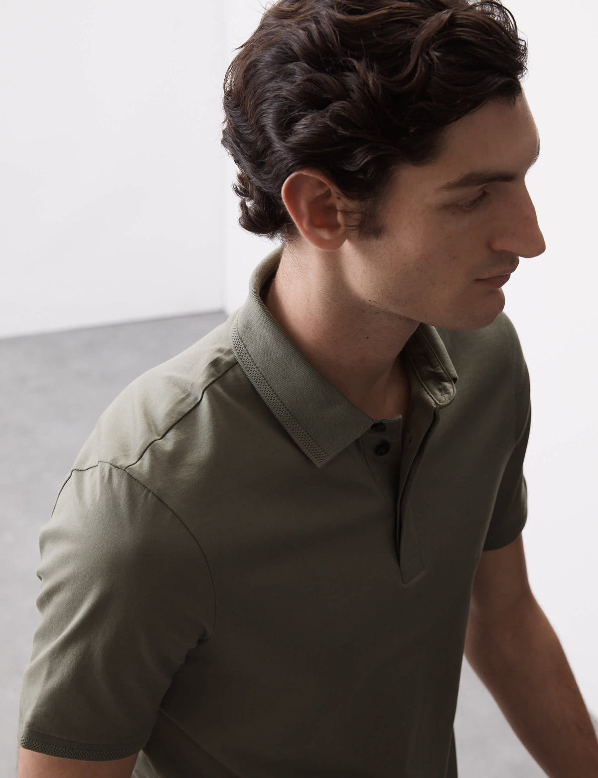 Saf Pamuklu Kısa Kollu Polo Yaka T-shirt