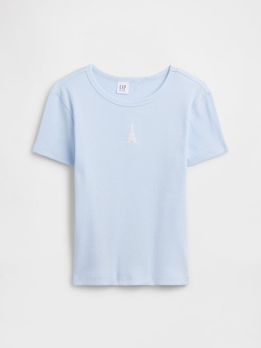 Turuncu Fitilli Bisiklet Yaka T-shirt