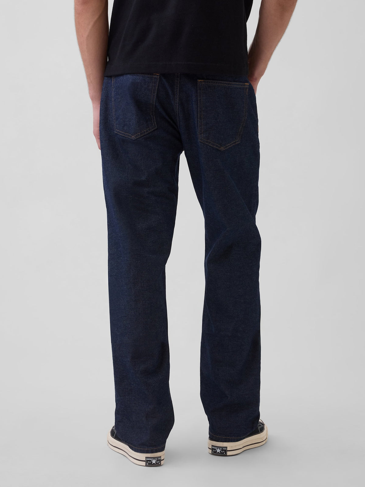 Koyu Mavi Relaxed Straight Jean Pantolon