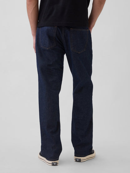 Koyu Mavi Relaxed Straight Jean Pantolon