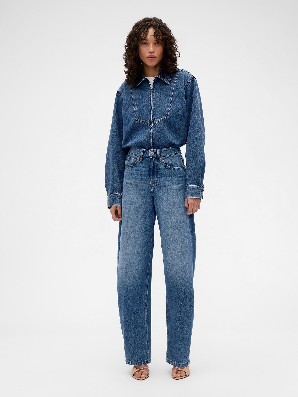 Mavi Gap × Victoria Beckham Denim Fermuarlı Gömlek