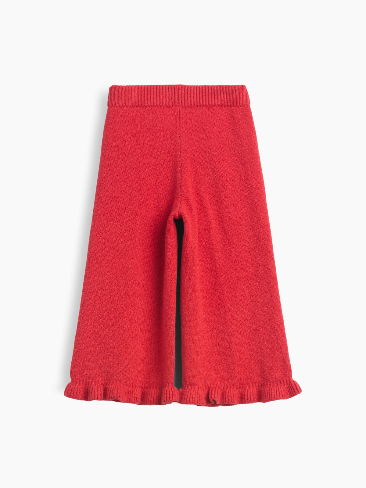 Kırmızı Cashsoft Fırfır Wide-leg Eşofman Altı