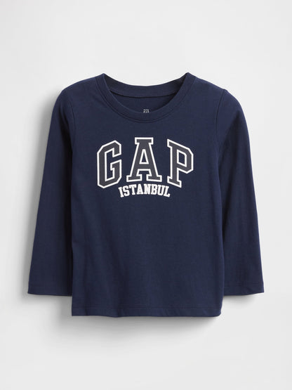Lacivert Gap Istanbul Logo T-shirt