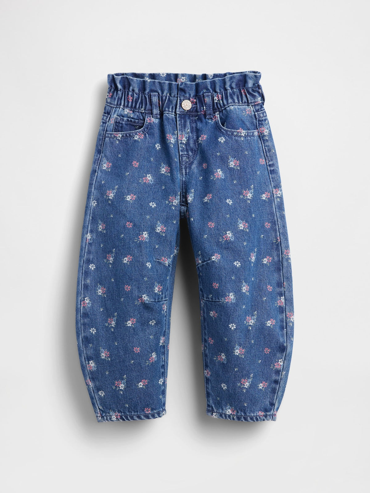 Mavi Çiçekli Horseshoe Jean Pantolon