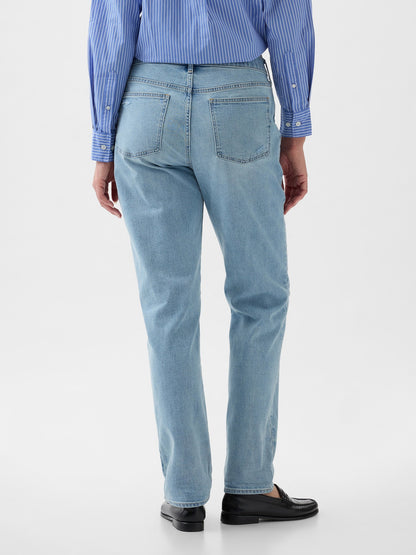 Açık Mavi Mid Rise Girlfriend Jean Pantolon