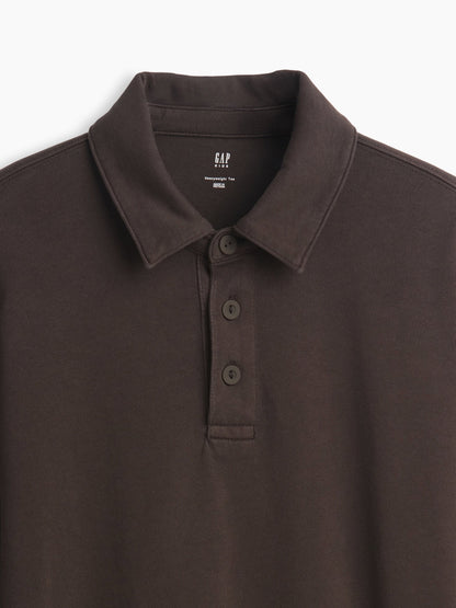 Kahverengi Heavyweight Relaxed Polo T-shirt