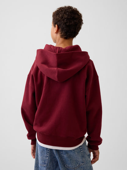 Bordo Vintagesoft Fermuarlı Sweatshirt