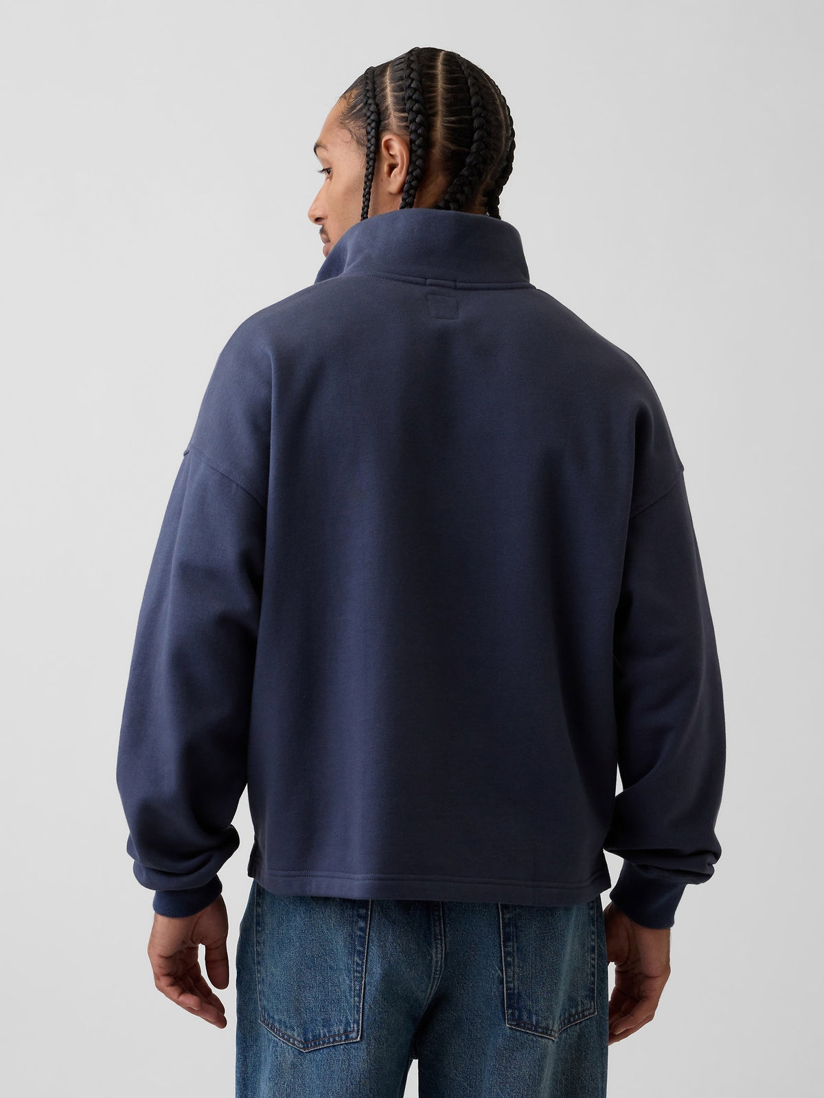 Kırmızı Heavyweight Oversized Logo Yarım Fermuarlı Sweatshirt