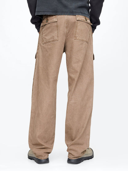 Bej Baggy Utility Jean Pantolon