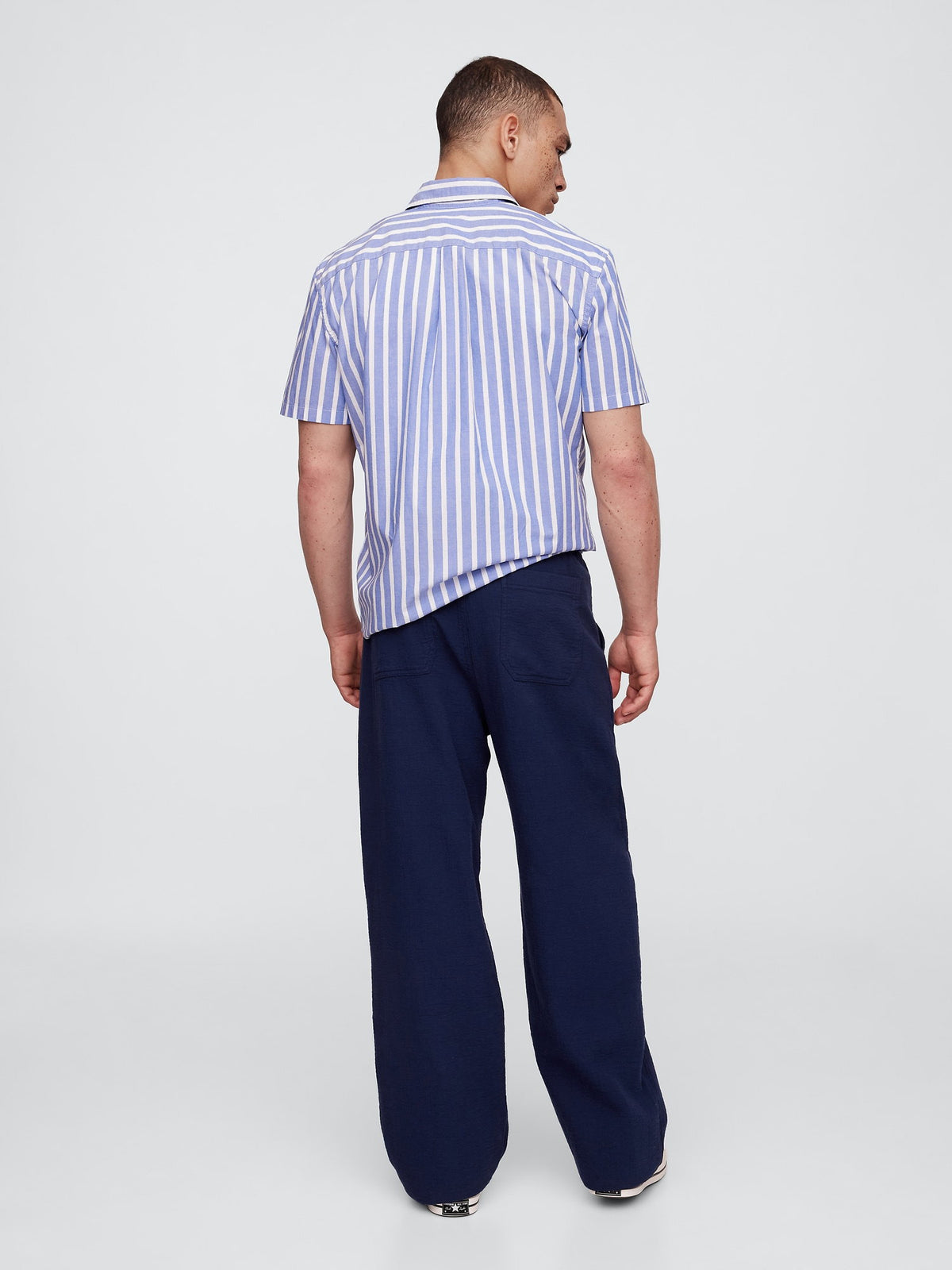 Lacivert Gauze Baggy Easy Pantolon