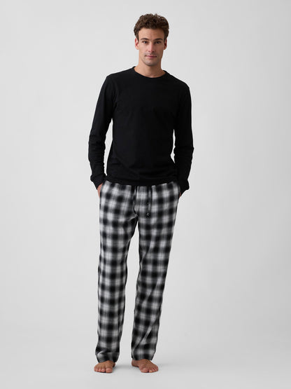 Siyah Relaxed Flannel Pijama Altı