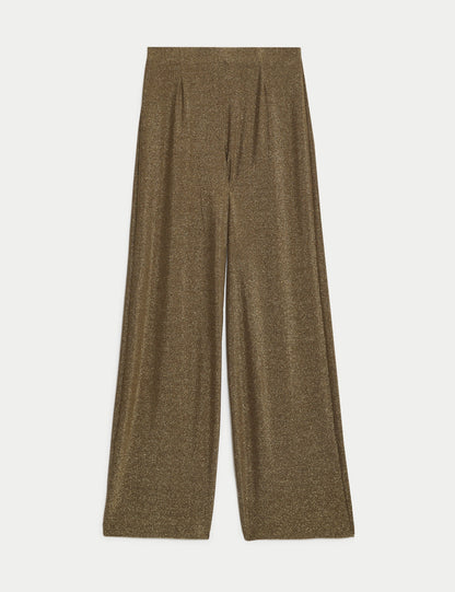Parıltılı Wide Leg Pantolon