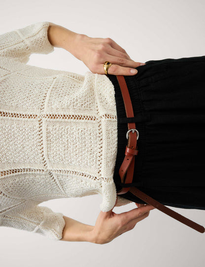 Keten Karışımlı Geniş Paça Pantolon