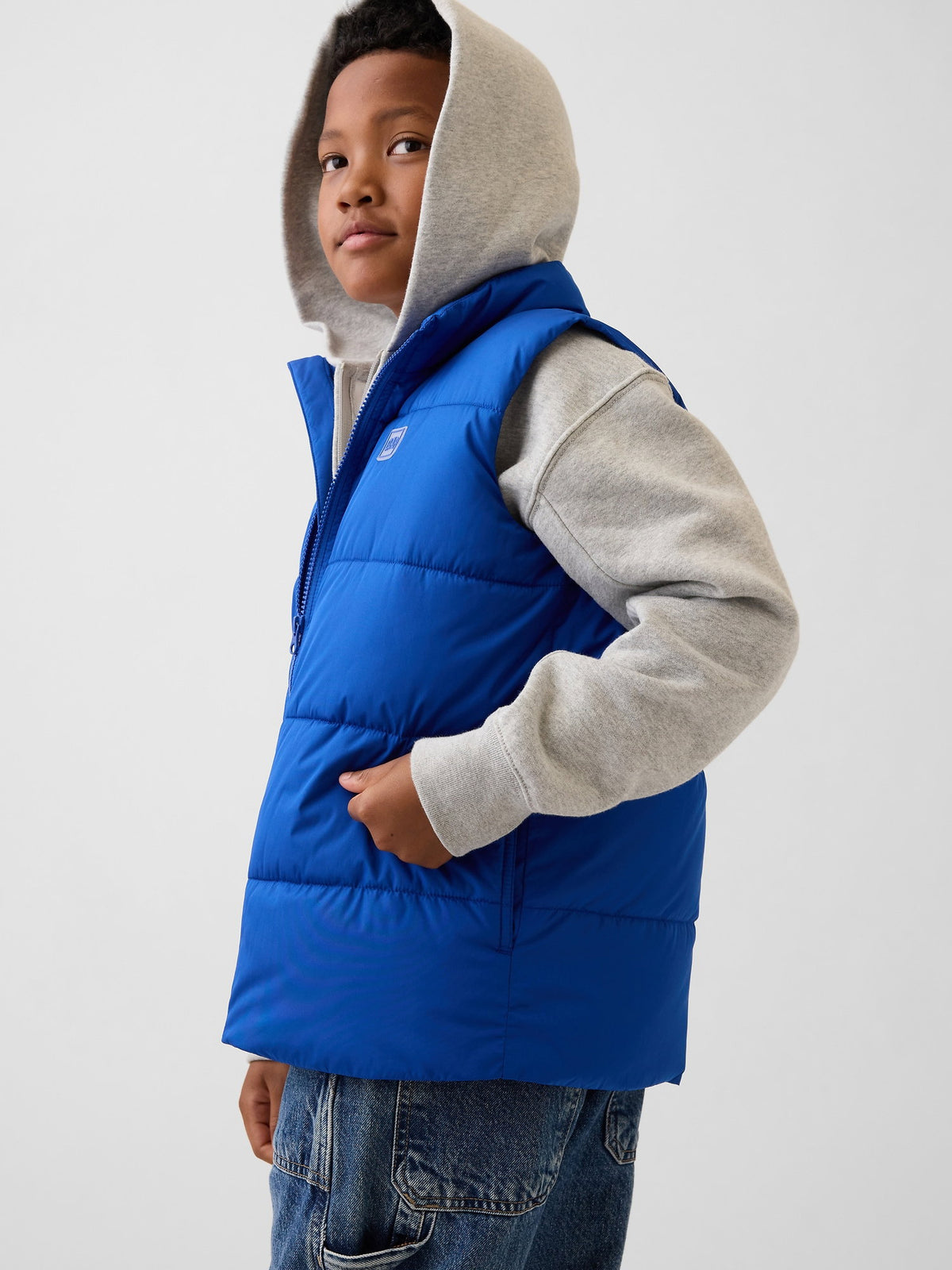 Kobalt Mavisi Relaxed Puffer Şişme Yelek