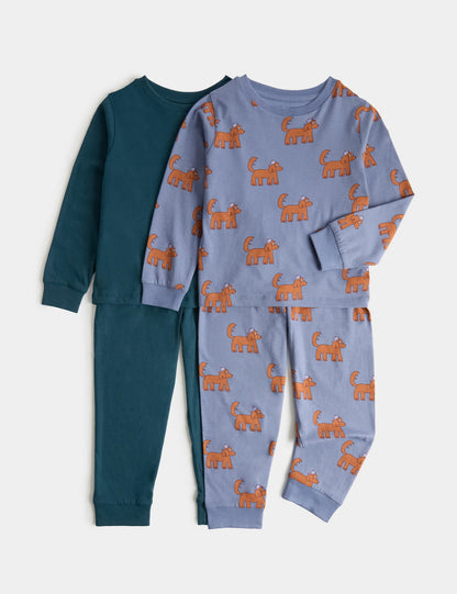2'li %100 Pamuk Pijama Seti – 1-8 Yaş