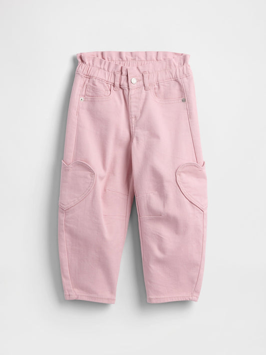 Pembe Paperbag Horseshoe Jean Pantolon