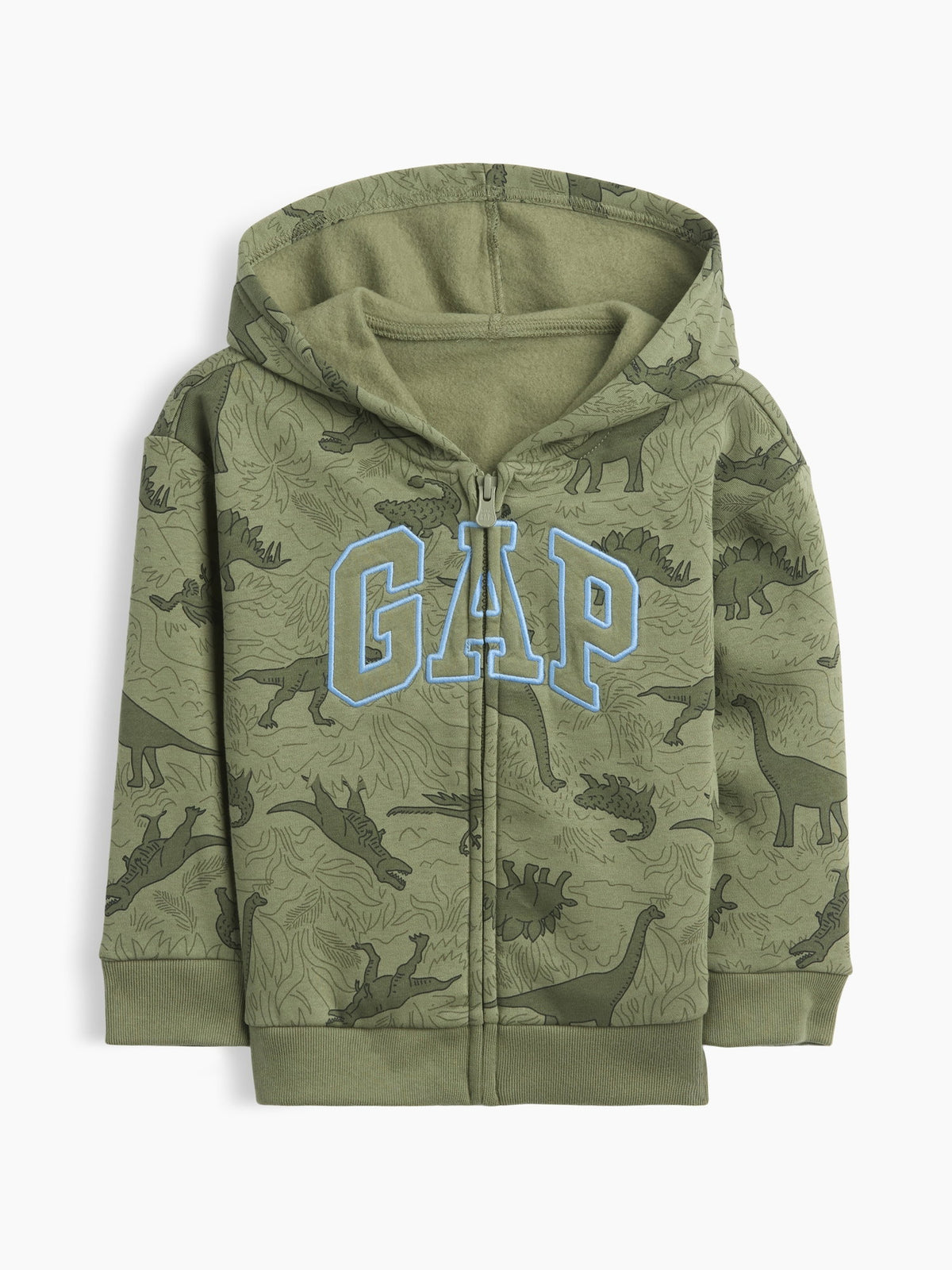 Haki Relaxed Baskılı Logo Fermuarlı Sweatshirt