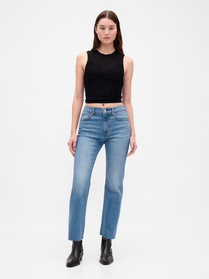 Mavi High Rise ’90s Slim Straight Crop Jean Pantolon