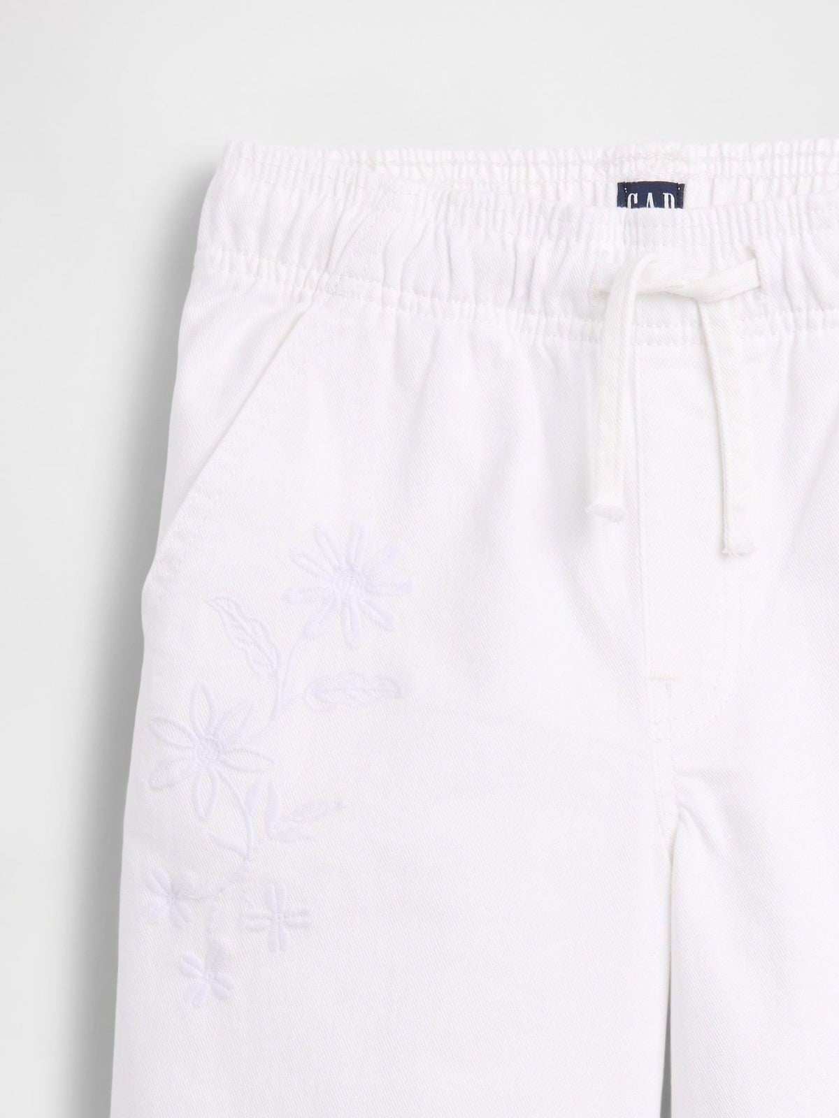 Beyaz Mid Rise Pull-on Wide-leg Jean Pantolon