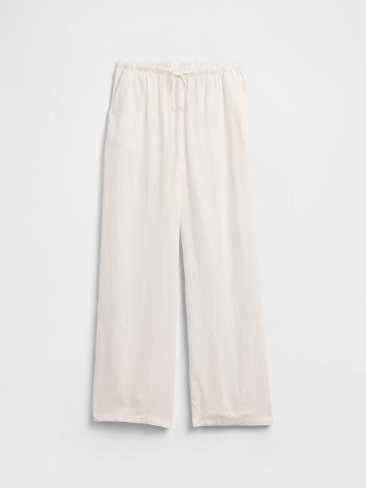 Beyaz Relaxed Pull-on Wide-leg Pantolon