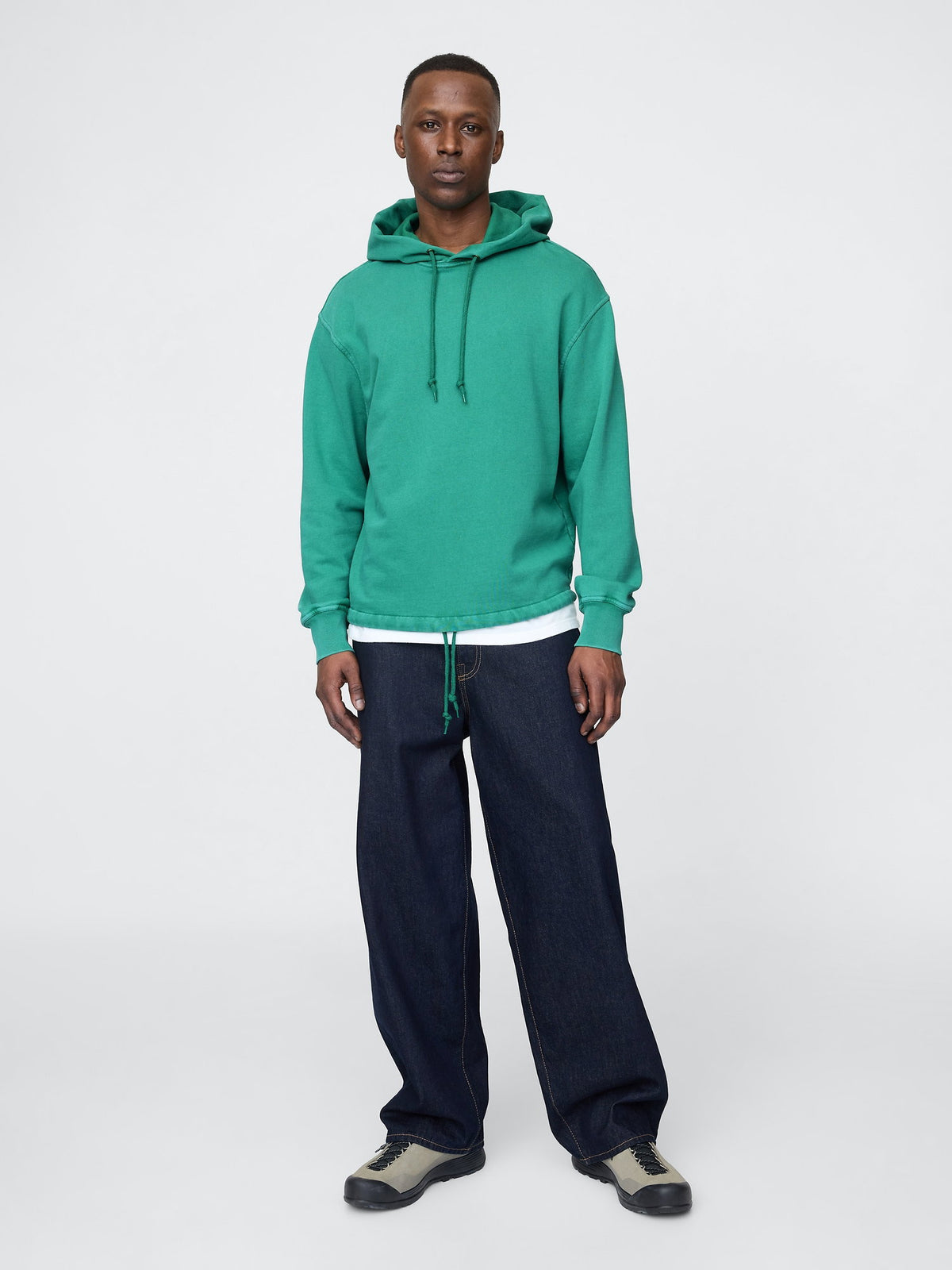 Yeşil Gap Logo Kapüşonlu Sweatshirt