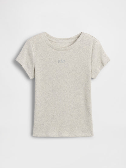 Kırık Beyaz Arch Logo Rib T-shirt