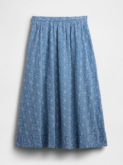 Mavi High Rise Eyelet Maxi Etek